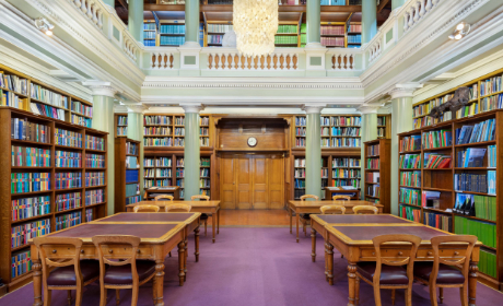 library with tables and chairs